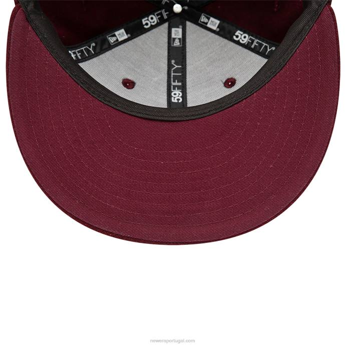 FFTN1118 New Era Boné New York Yankees Melton Roxo Escuro 59Fifty