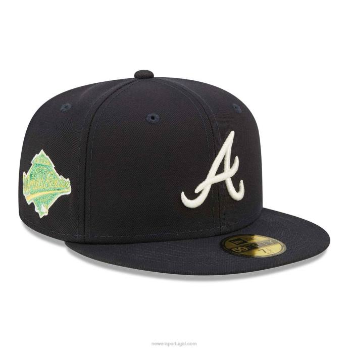 FFTN1119 New Era boné ajustado azul marinho 59fifty Atlanta Braves Citrus Pop