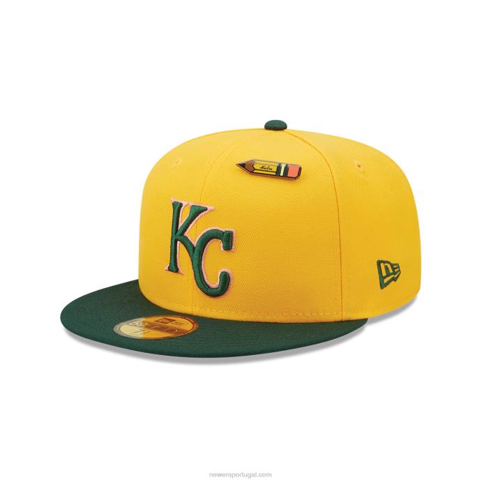FFTN111 New Era boné kansas city royals de volta às aulas amarelo 59fifty