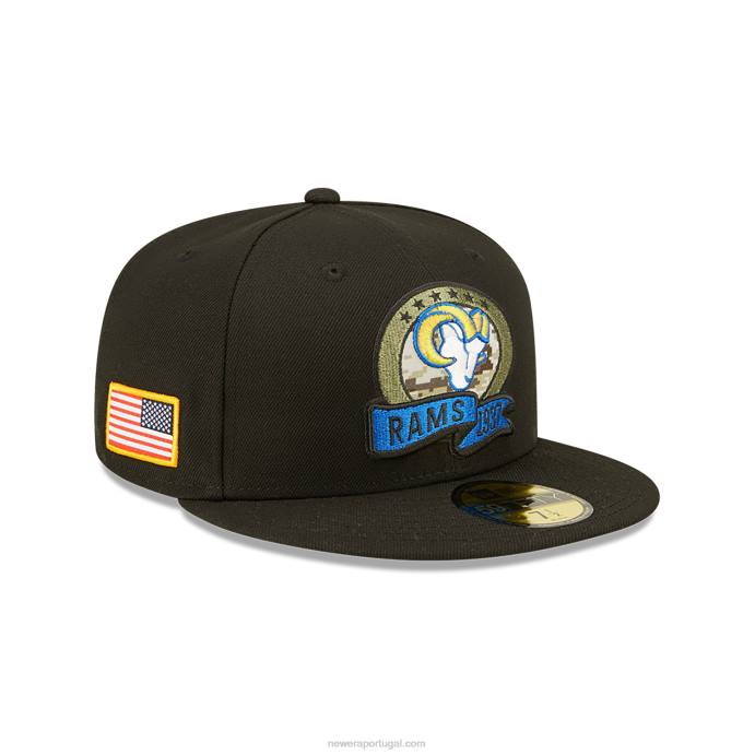 FFTN1121 New Era la rams nfl salute to service boné preto 59fifty