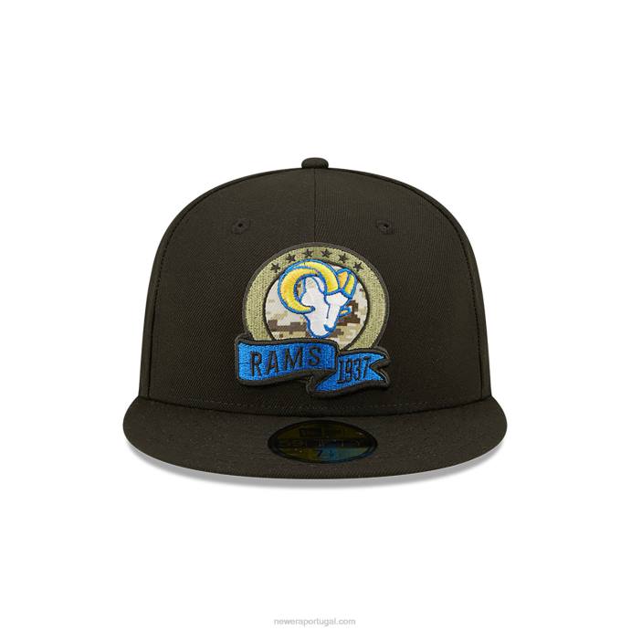 FFTN1121 New Era la rams nfl salute to service boné preto 59fifty