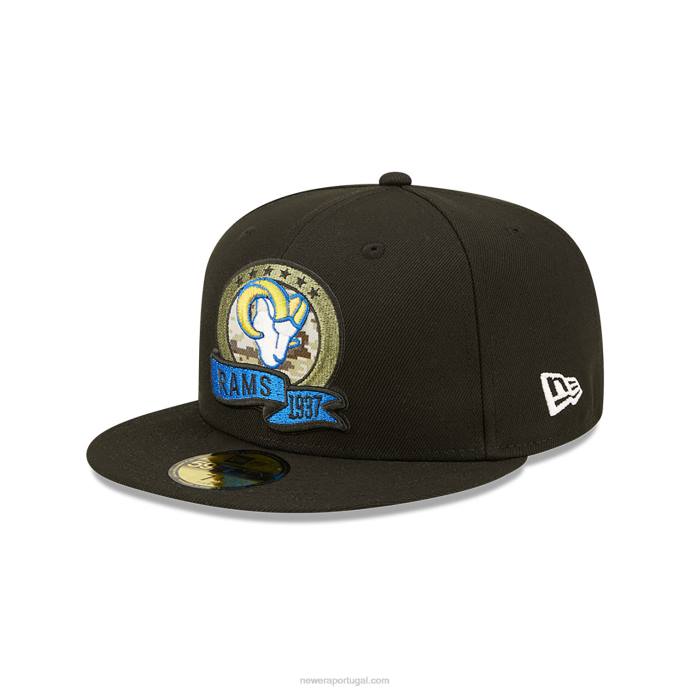 FFTN1121 New Era la rams nfl salute to service boné preto 59fifty