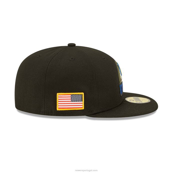 FFTN1121 New Era la rams nfl salute to service boné preto 59fifty