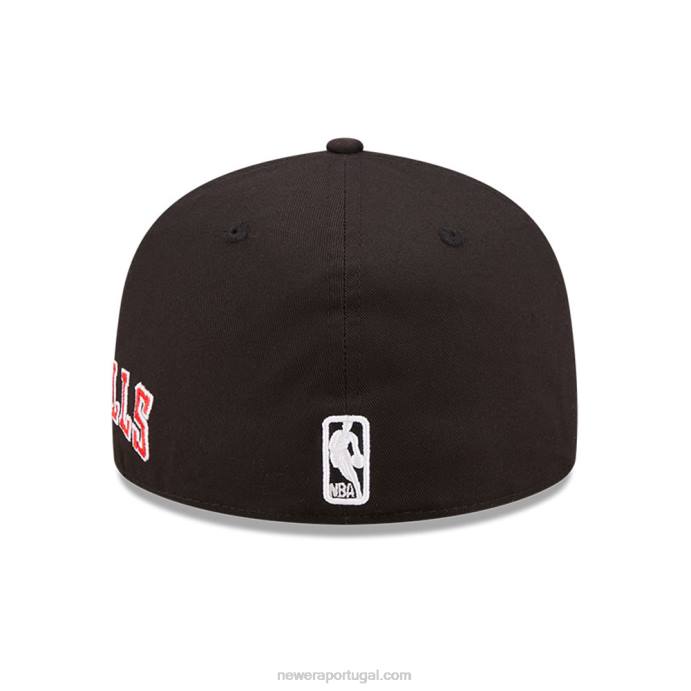 FFTN1124 New Era Boné Chicago Bulls Team City Patch Preto 59Fifty