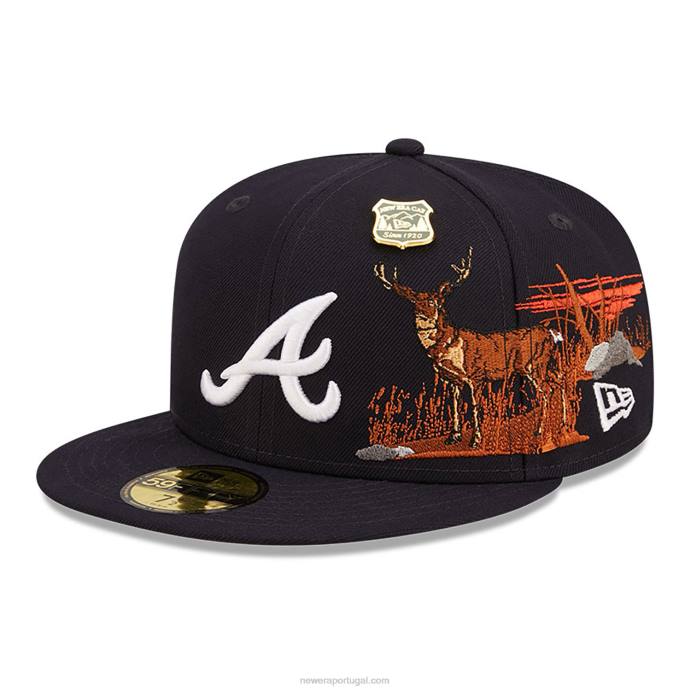 FFTN1128 New Era Boné Atlanta Braves State Park Navy 59Fifty