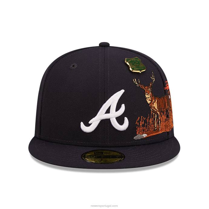 FFTN1128 New Era Boné Atlanta Braves State Park Navy 59Fifty