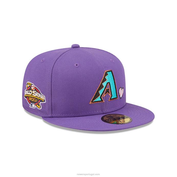 FFTN1131 New Era arizona diamondbacks mlb team heart roxo 59fifty boné justo