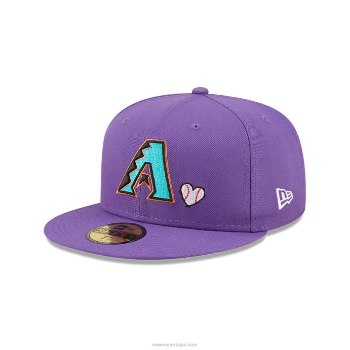 FFTN1131 New Era arizona diamondbacks mlb team heart roxo 59fifty boné justo