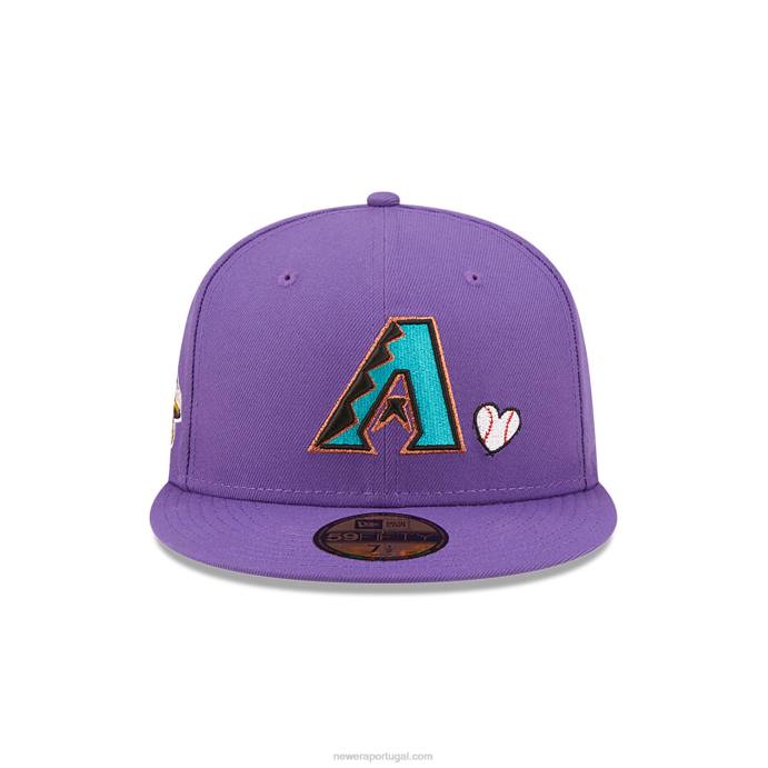 FFTN1131 New Era arizona diamondbacks mlb team heart roxo 59fifty boné justo