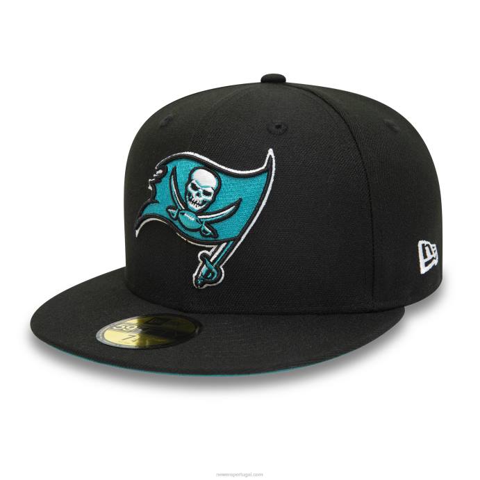 FFTN1133 New Era tampa bay buccaneers nfl boné preto e azul 59fifty