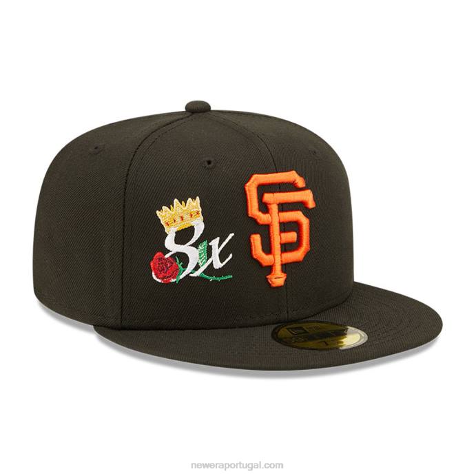 FFTN1134 New Era San Francisco Giants Crown Champs Black Boné 59 Fifty