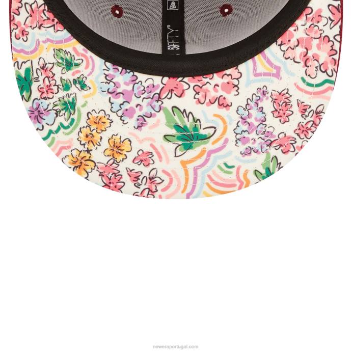 FFTN1135 New Era boné filadélfia phillies aquarela floral vermelho 59fifty