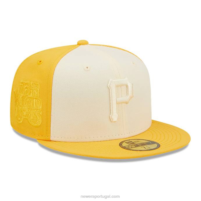 FFTN1136 New Era boné pittsburgh pirates mlb 59fifty amarelo bicolor