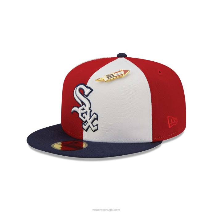 FFTN1138 New Era Boné chicago white sox pinwheel americana red 59fifty