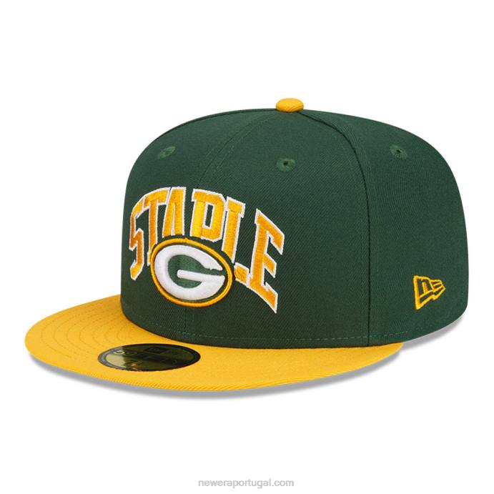 FFTN113 New Era green bay packers x boné verde básico 59fifty