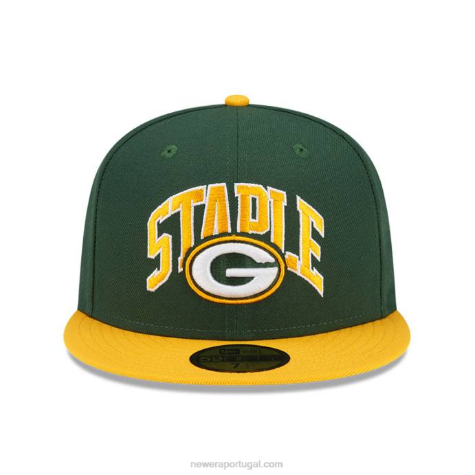 FFTN113 New Era green bay packers x boné verde básico 59fifty