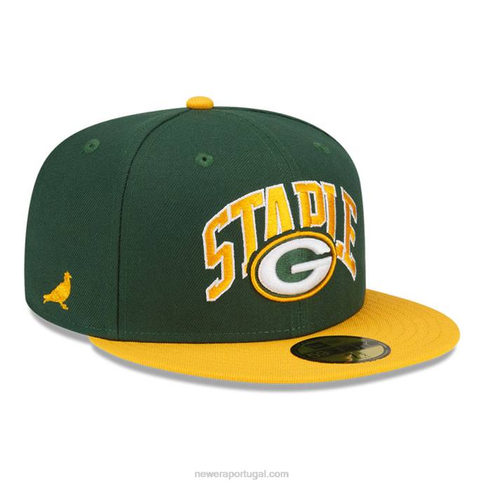 FFTN113 New Era green bay packers x boné verde básico 59fifty