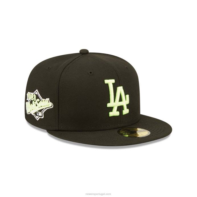 FFTN1140 New Era boné justo 59fifty preto verão pop la dodgers