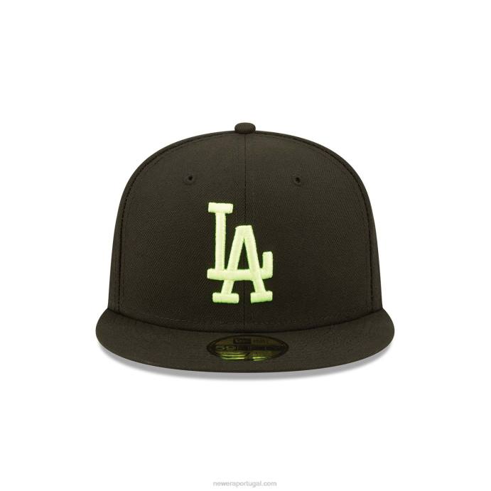 FFTN1140 New Era boné justo 59fifty preto verão pop la dodgers