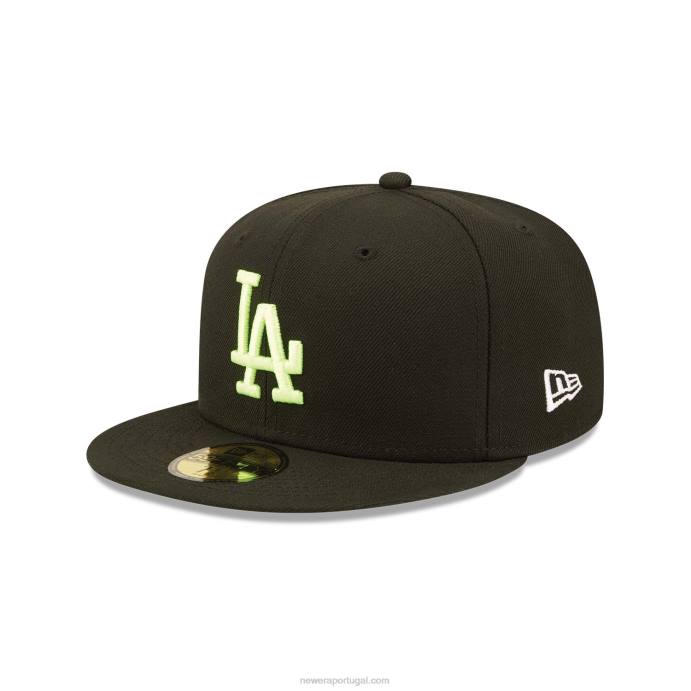 FFTN1140 New Era boné justo 59fifty preto verão pop la dodgers