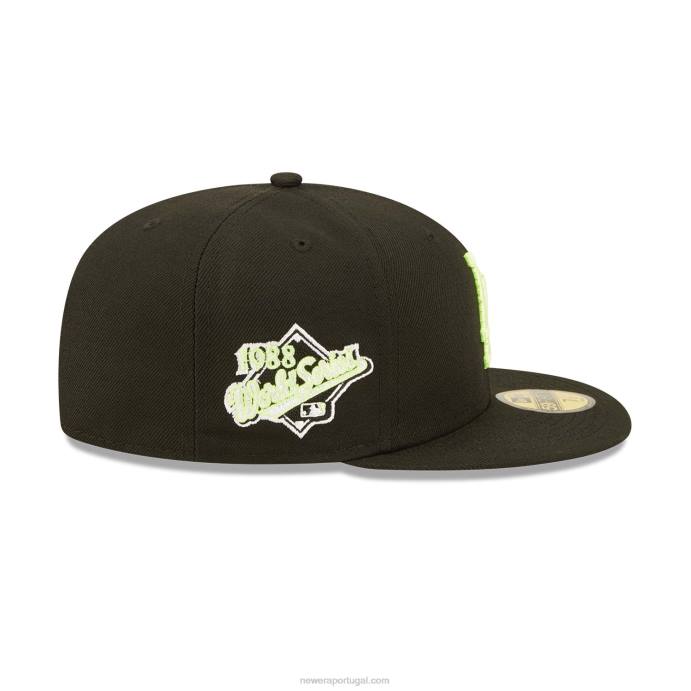 FFTN1140 New Era boné justo 59fifty preto verão pop la dodgers