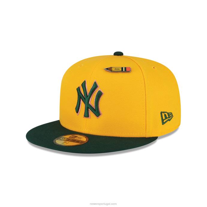 FFTN1141 New Era boné amarelo 59fifty de volta às aulas do new york yankees