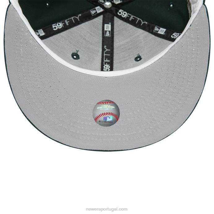 FFTN1142 New Era Boné ajustado 59fifty verde escuro do Atlanta Braves