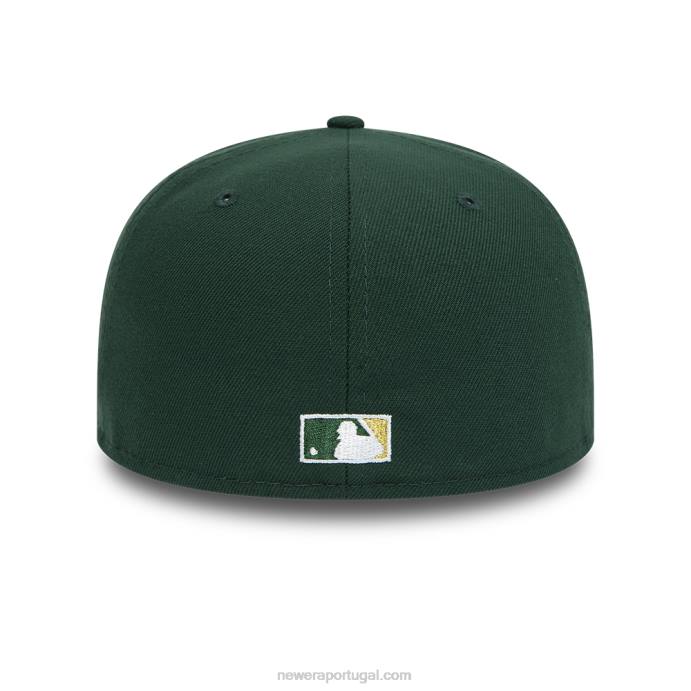 FFTN1142 New Era Boné ajustado 59fifty verde escuro do Atlanta Braves