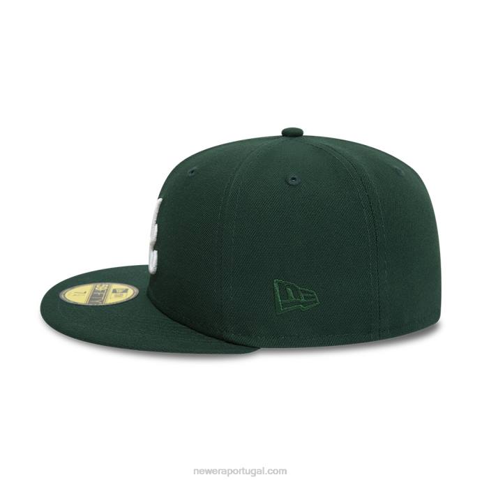 FFTN1142 New Era Boné ajustado 59fifty verde escuro do Atlanta Braves