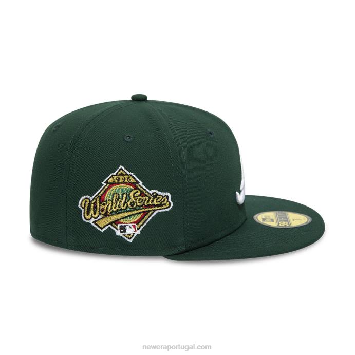 FFTN1142 New Era Boné ajustado 59fifty verde escuro do Atlanta Braves