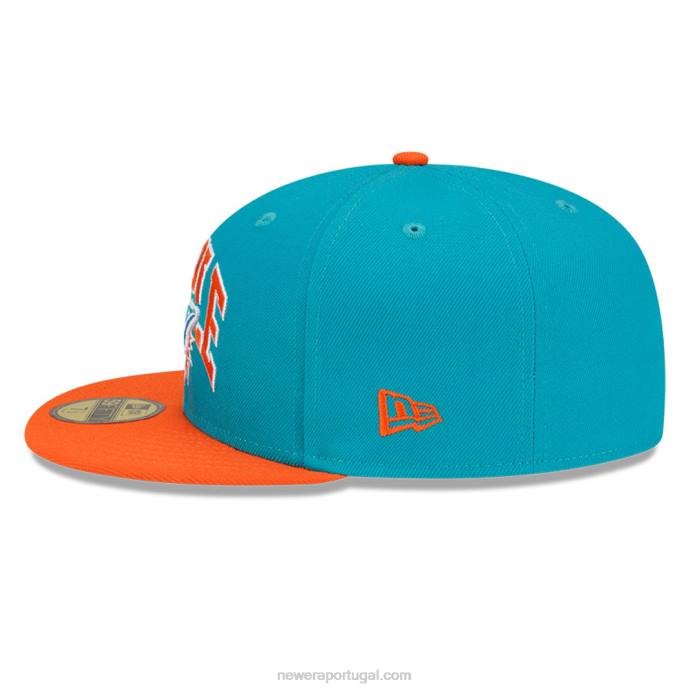 FFTN1143 New Era Boné miami dolphins x grampo turquesa 59fifty