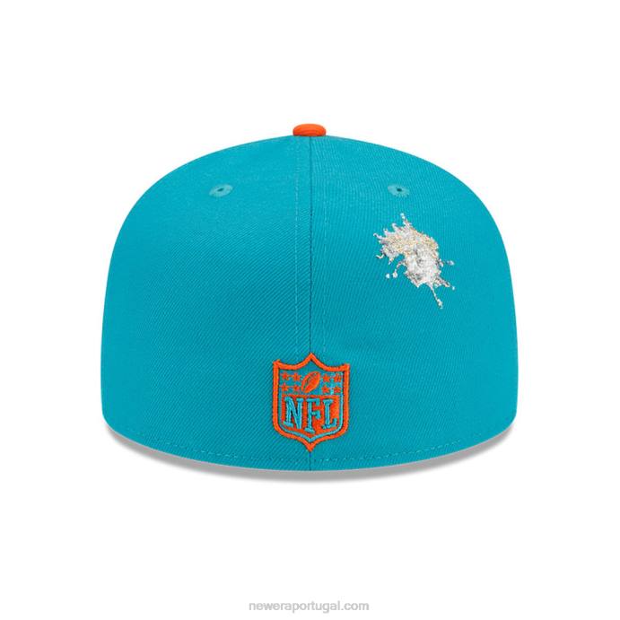 FFTN1143 New Era Boné miami dolphins x grampo turquesa 59fifty