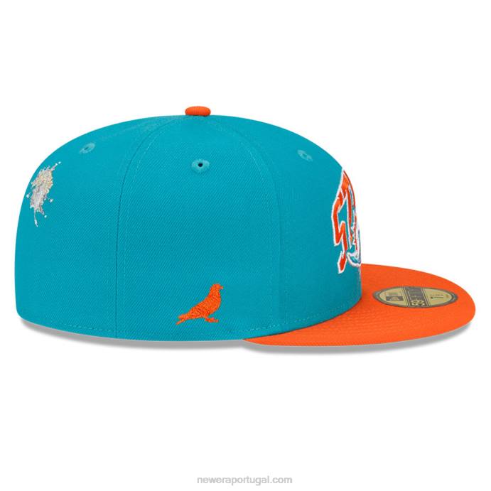 FFTN1143 New Era Boné miami dolphins x grampo turquesa 59fifty
