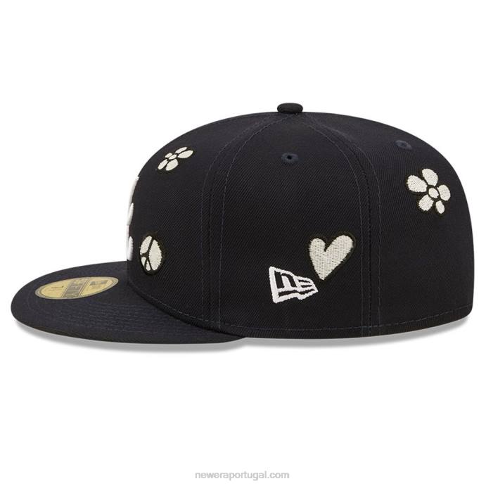 FFTN1145 New Era Boné Atlanta Braves MLB Sunshine Pop Navy 59Fifty