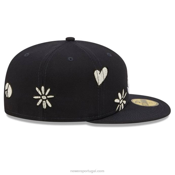 FFTN1145 New Era Boné Atlanta Braves MLB Sunshine Pop Navy 59Fifty