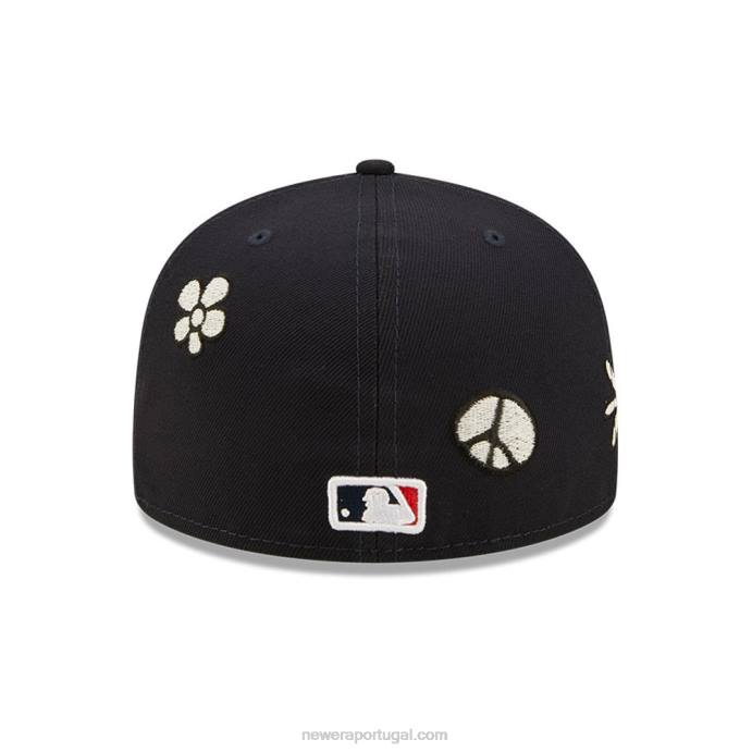 FFTN1145 New Era Boné Atlanta Braves MLB Sunshine Pop Navy 59Fifty