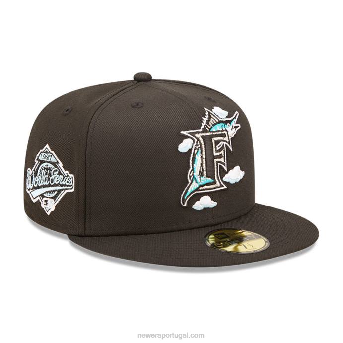 FFTN1146 New Era boné justo miami marlins comic cloud preto 59fifty