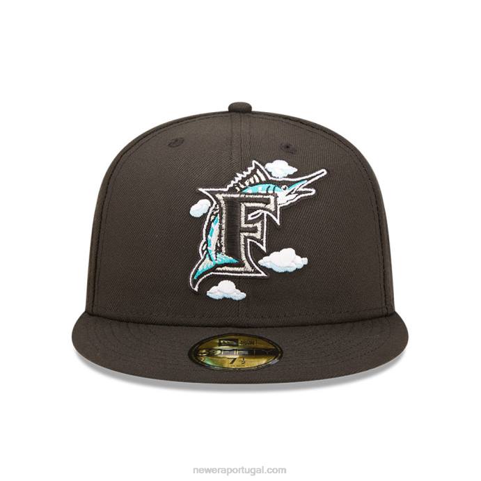 FFTN1146 New Era boné justo miami marlins comic cloud preto 59fifty