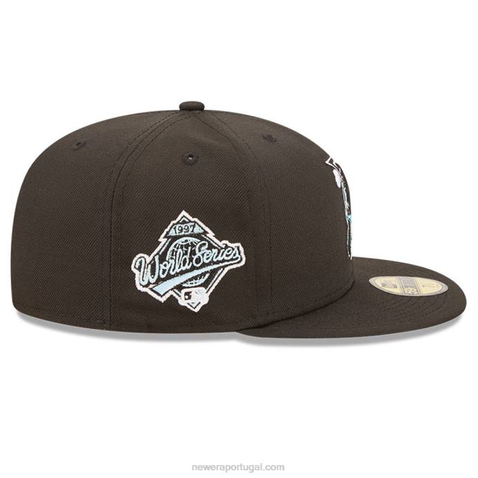 FFTN1146 New Era boné justo miami marlins comic cloud preto 59fifty
