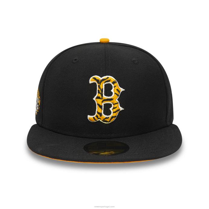 FFTN1150 New Era boton red sox tiger fill preto 59fifty boné justo