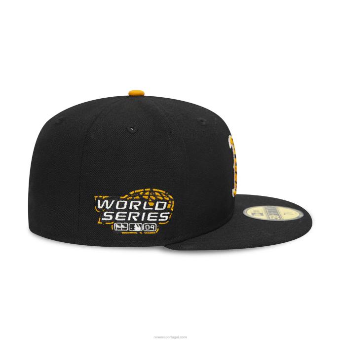 FFTN1150 New Era boton red sox tiger fill preto 59fifty boné justo