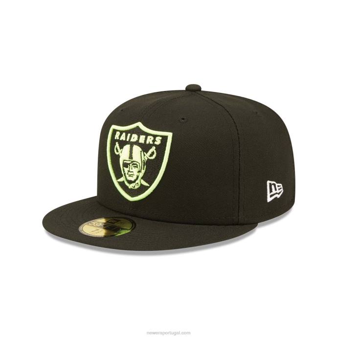 FFTN1151 New Era boné justinho 59fifty preto las vegas raiders verão pop