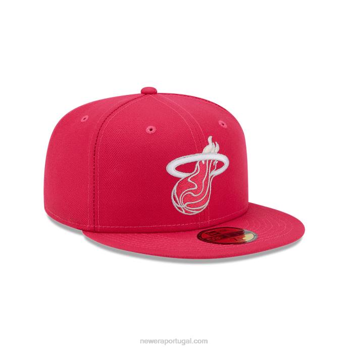FFTN1160 New Era Boné miami heat light rosa fantasia 59fifty