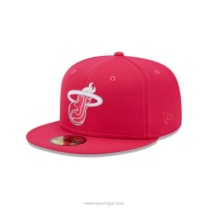 FFTN1160 New Era Boné miami heat light rosa fantasia 59fifty