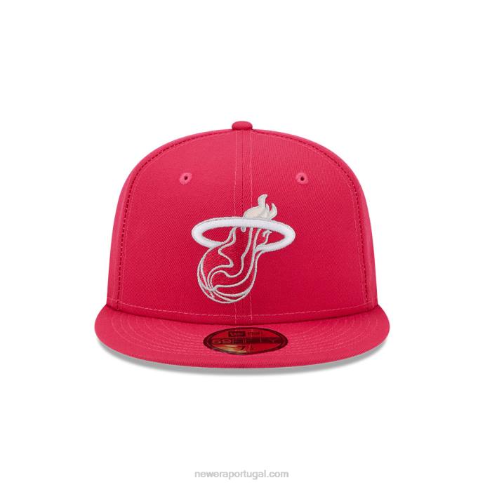 FFTN1160 New Era Boné miami heat light rosa fantasia 59fifty