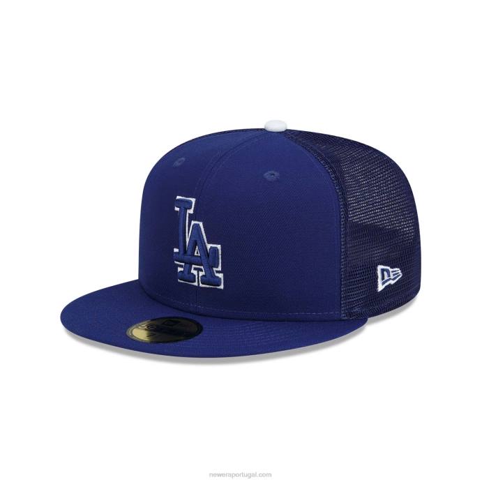 FFTN1162 New Era la dodgers mlb prática de rebatidas boné azul 59fifty
