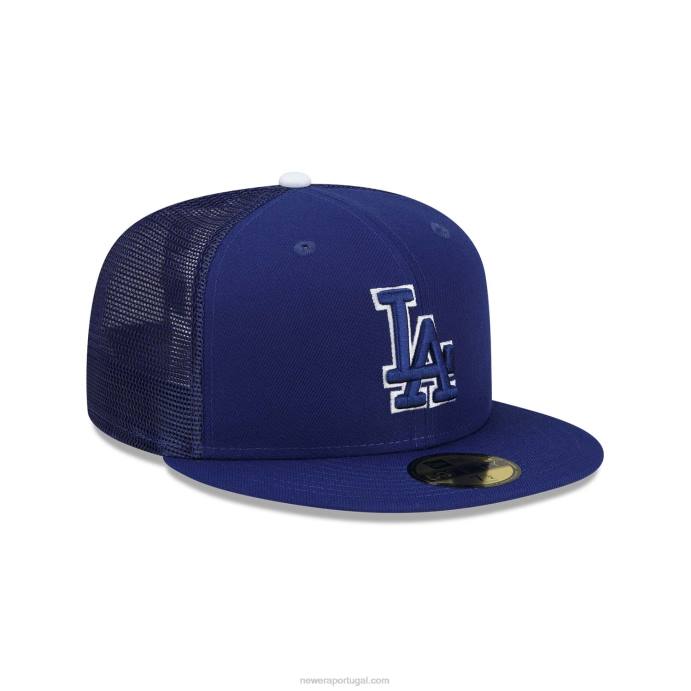 FFTN1162 New Era la dodgers mlb prática de rebatidas boné azul 59fifty