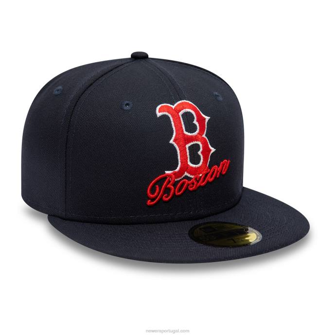 FFTN1165 New Era Boné boston red sox dual logo navy 59fifty