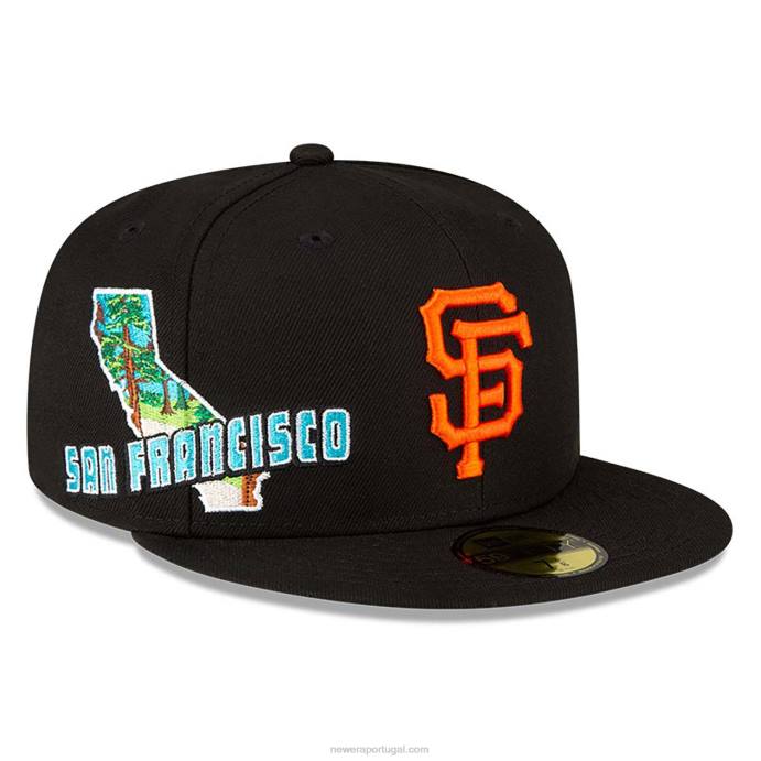 FFTN1167 New Era San Francisco Giants Stateview Boné Preto 59Fifty
