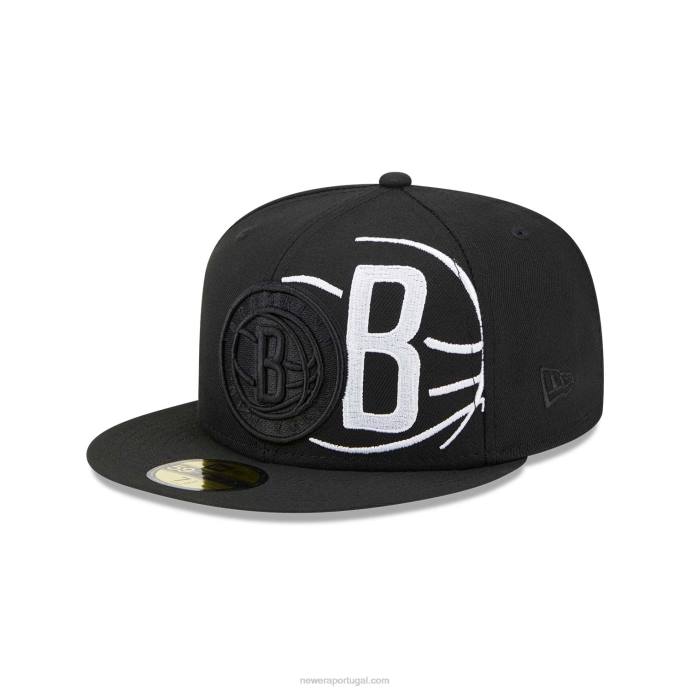 FFTN1169 New Era brooklyn nets nba elements boné preto 59fifty